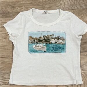 White Kids Shirt with Mallorca Print
